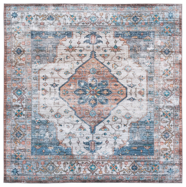 Safavieh Arizona Exquisite Area Rug – Soft, Traditional Charm With Washable Design For Elegant Home Decor Light Brown ,Blue Polyester Arz325t-8
