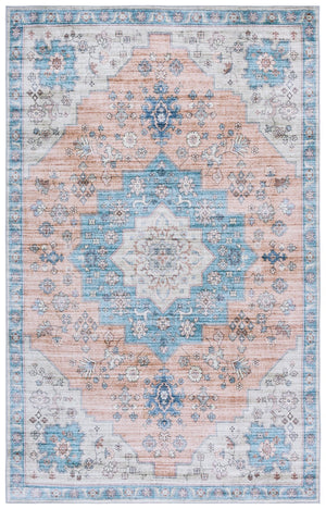 Safavieh Arizona Traditional Runner Rug In Elegant Brown And Teal, Washable, Slip Resistant For Any Space Light Brown ,Teal Polyester Arz327t-5