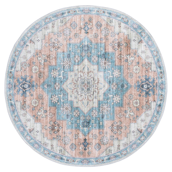 Safavieh Arizona Traditional Runner Rug In Elegant Brown And Teal, Washable, Slip Resistant For Any Space Light Brown ,Teal Polyester Arz327t-6r