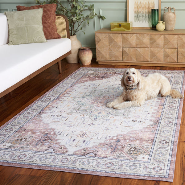 Safavieh Arizona Low-Profile Beige Green Brown Area Rug – Durable Power-Loomed Polyester, Slip-Resistant Design 9'-0" x 12'-0" ARZ333B-9
