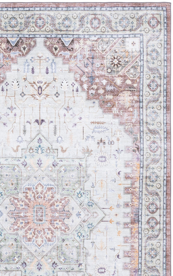 Safavieh Arizona Soft Beige Green Brown Area Rug — Power-Loomed Polyester, Washable, Slip-Resistant, Timeless Elegance 5'-0" x 8'-0" ARZ333B-5
