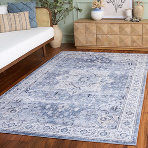 Safavieh Arizona Grey Ivory Oriental Rug — Low-Pile Polyester Power-Loomed Accent Rug, Durable & Washable 3'-0" x 5'-0" ARZ333G-3
