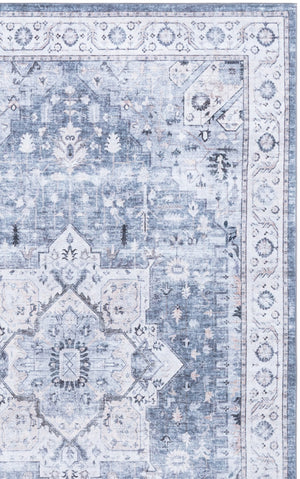Safavieh Arizona Runner In Grey And Ivory — Low-Profile Oriental Design, Washable Polyester, Slip-Resistant Backing 2'-6" x 8'-0" ARZ333G-28