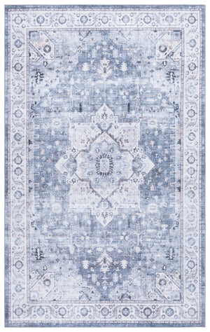 Safavieh Arizona Classic Round Grey Ivory Area Rug — Power-Loomed Polyester, Low Pile, Slip-Resistant Anchor (6Ft) 6'-0" x 6'-0" ARZ333G-6R