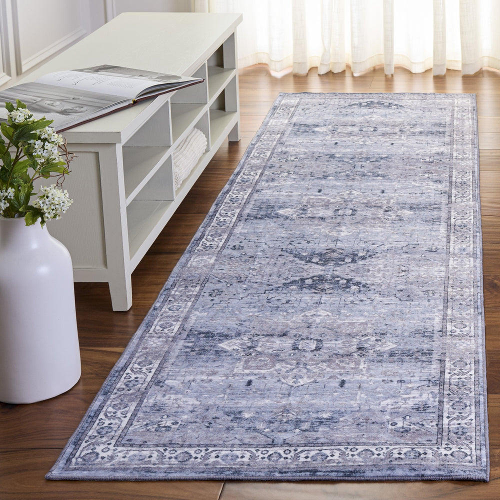 Safavieh Arizona Timeless Dark Grey & Ivory Area Rug — Low-Profile Power-Loomed Polyester, Durable Elegance 5'-0" x 8'-0" ARZ333H-5