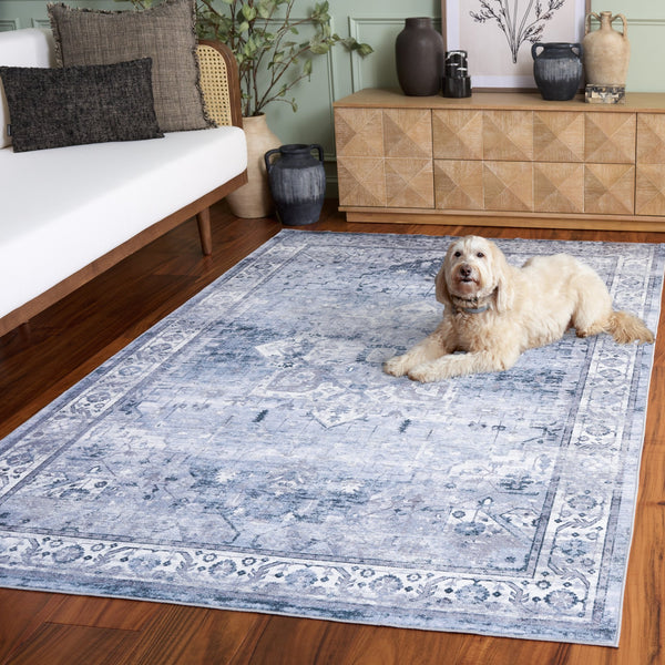 Safavieh Arizona Versatile Dark Grey & Ivory Area Rug — Low Profile, Durable Polyester, Slip‑Resistant, Easy Care 4'-0" x 6'-0" ARZ333H-4