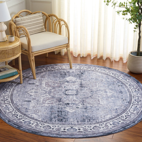Safavieh Arizona Versatile Dark Grey & Ivory Area Rug — Low Profile, Durable Polyester, Slip‑Resistant, Easy Care 4'-0" x 6'-0" ARZ333H-4