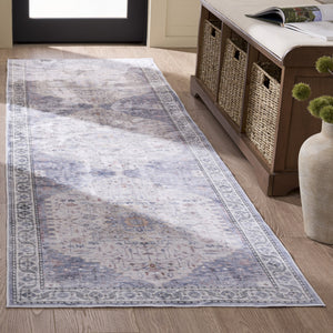 Safavieh Arizona Low-Profile 8X10 Rug In Beige & Light Blue — Power-Loomed Polyester, Stain-Resistant, Washable 8'-0" x 10'-0" ARZ333L-8