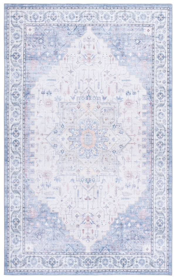 Safavieh Arizona Classic Beige & Light Blue Oriental Rug — Power-Loomed Polyester Pile, Slip-Resistant Backing & Easy Care 4'-0" x 6'-0" ARZ333L-4