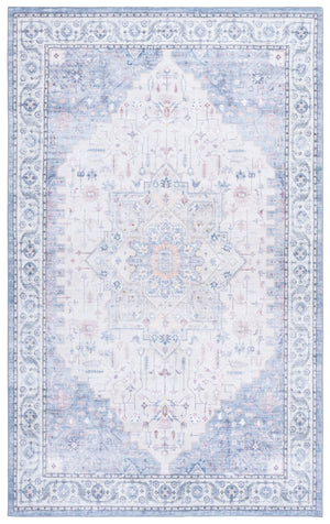 Safavieh Arizona Soft Beige & Light Blue Runner Rug — Low-Profile, Stain-Resistant Polyester Pile, Slip-Resistant 2'-6" x 8'-0" ARZ333L-28