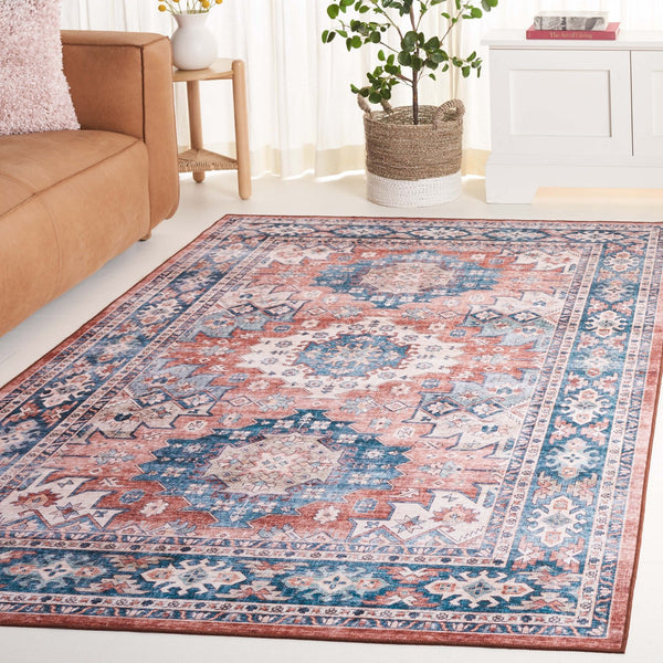 Safavieh Arizona 512 ARZ512 Power Loomed Traditional Rug Blue / Rust ARZ512M-6SQ