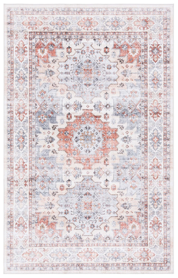 Safavieh Arizona 512 ARZ512 Power Loomed Traditional Rug Rust / Light Blue ARZ512P-6SQ