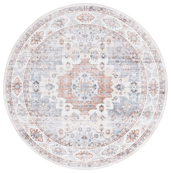 Safavieh Arizona 512 ARZ512 Power Loomed Traditional Rug Rust / Light Blue ARZ512P-6SQ