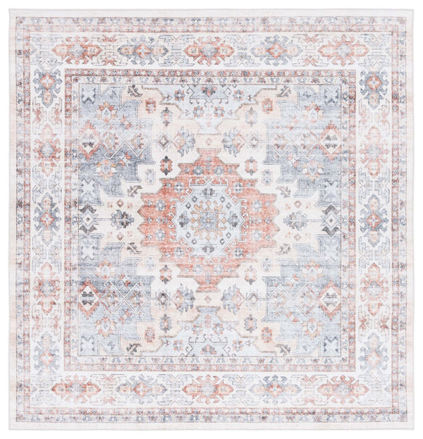 Safavieh Arizona 512 ARZ512 Power Loomed Traditional Rug Rust / Light Blue ARZ512P-6SQ