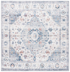 Safavieh Arizona Elegant Polyester Rug For Hallways - Slip Resistant, Washable, Traditional Design, 10 Ft Light Blue ,Ivory Polyester Arz517l-212