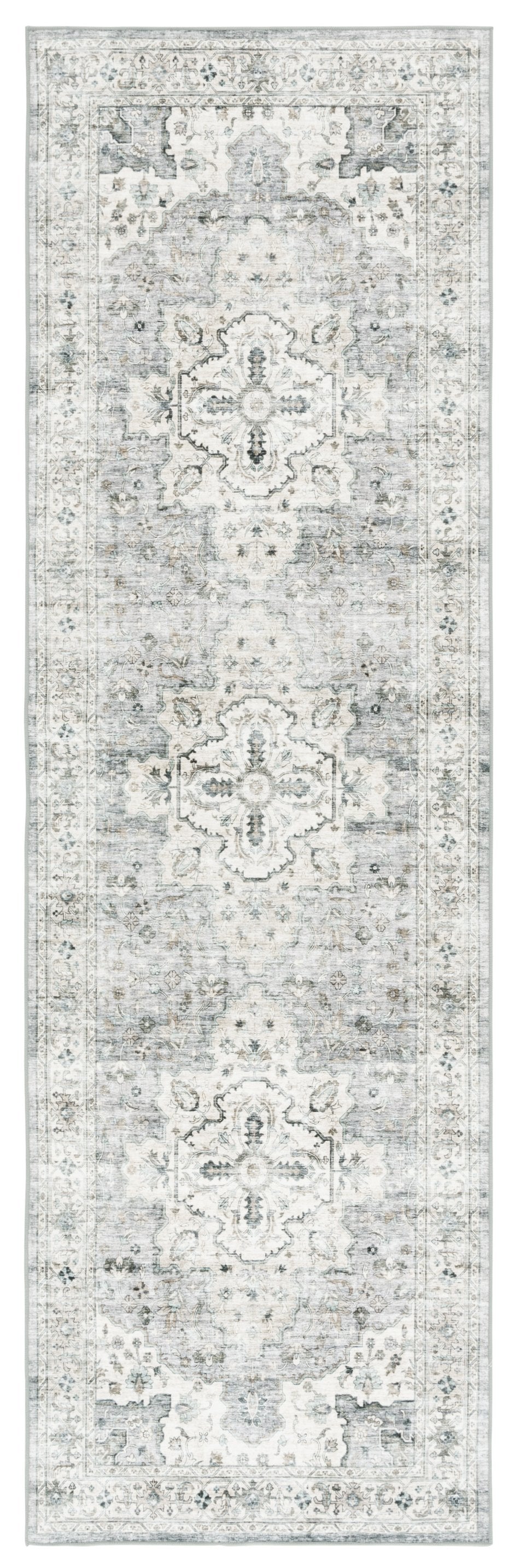 Safavieh Arizona Elegant Traditional Rug For Sophisticated Living Spaces – Durable, Washable & Stylish Design Light Grey ,Beige Polyester Arz520f-8r