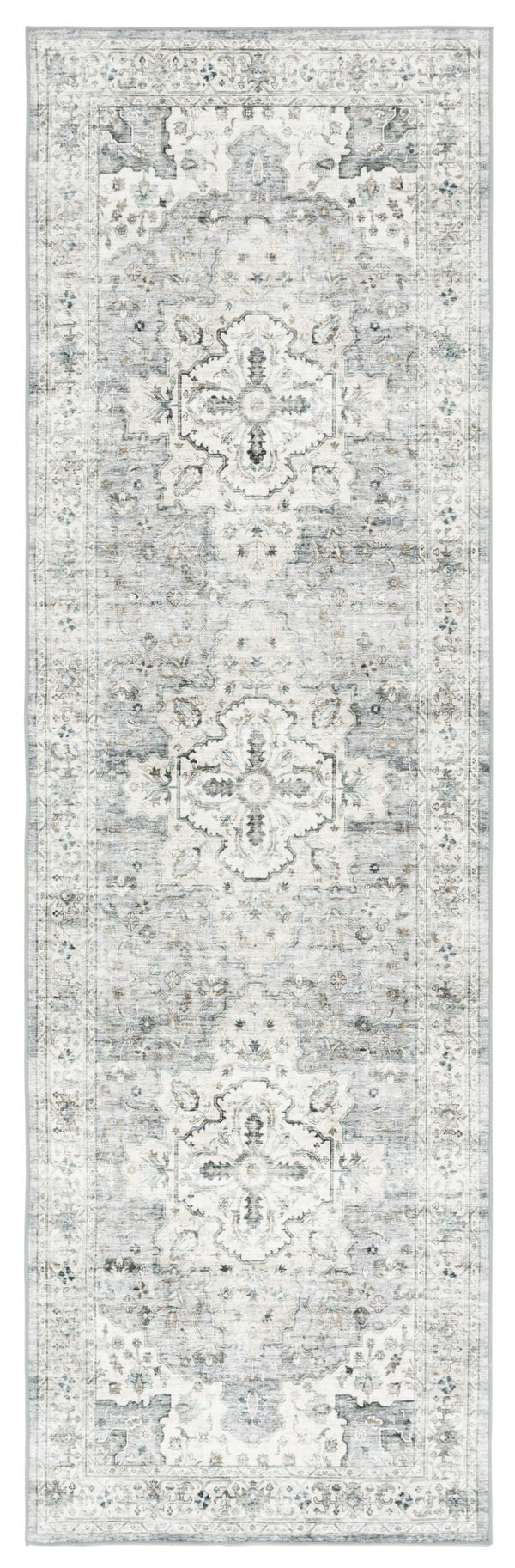 Safavieh Arizona Elegant Traditional Rug For Sophisticated Living Spaces – Durable, Washable & Stylish Design Light Grey ,Beige Polyester Arz520f-8r