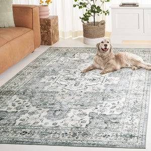 Safavieh Arizona Elegant Traditional Rug For Sophisticated Living Spaces – Durable, Washable & Stylish Design Light Grey ,Beige Polyester Arz520f-8r