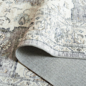 Safavieh Arizona Elegant Traditional Rug For Sophisticated Living Spaces – Durable, Washable & Stylish Design Light Grey ,Beige Polyester Arz520f-8r