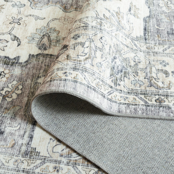 Safavieh Arizona Elegant Traditional Rug For Sophisticated Living Spaces – Durable, Washable & Stylish Design Light Grey ,Beige Polyester Arz520f-8r