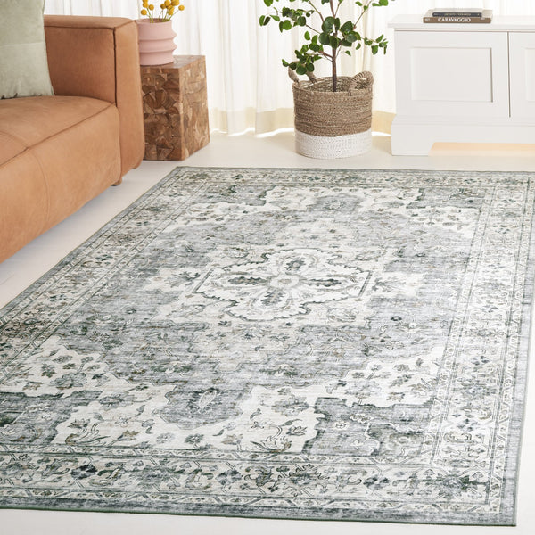 Safavieh Arizona Elegant Traditional Rug For Sophisticated Living Spaces – Durable, Washable & Stylish Design Light Grey ,Beige Polyester Arz520f-8r