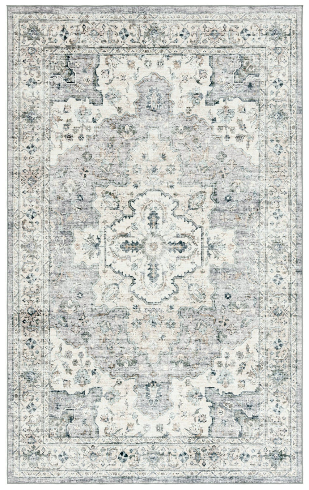 Safavieh Arizona Elegant Traditional Rug For Sophisticated Living Spaces – Durable, Washable & Stylish Design Light Grey ,Beige Polyester Arz520f-8r