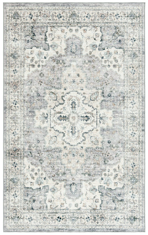 Safavieh Arizona Elegant Traditional Rug For Sophisticated Living Spaces – Durable, Washable & Stylish Design Light Grey ,Beige Polyester Arz520f-8r