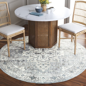 Safavieh Arizona Elegant Traditional Rug For Sophisticated Living Spaces – Durable, Washable & Stylish Design Light Grey ,Beige Polyester Arz520f-8r