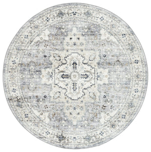 Safavieh Arizona Elegant Traditional Rug For Sophisticated Living Spaces – Durable, Washable & Stylish Design Light Grey ,Beige Polyester Arz520f-8r