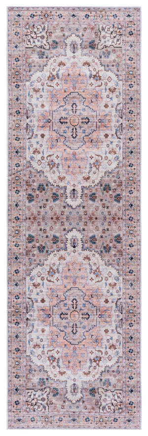 Safavieh Arizona Elegant Traditional Rug For Sophisticated Living Spaces – Durable, Washable & Stylish Design Peach ,Beige Polyester Arz520u-24