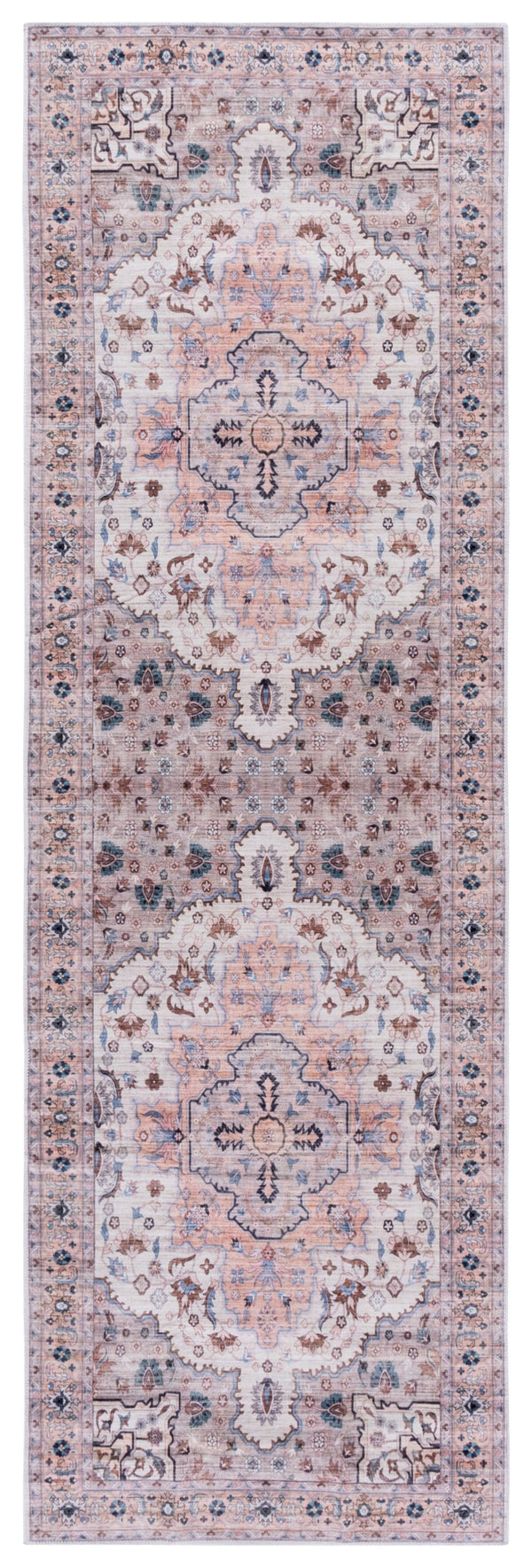 Safavieh Arizona Elegant Traditional Rug For Sophisticated Living Spaces – Durable, Washable & Stylish Design Peach ,Beige Polyester Arz520u-24