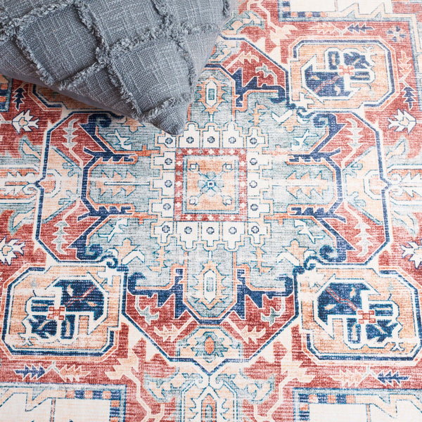 Safavieh Arizona 523 ARZ523 Power Loomed Traditional Rug Rust / Dark Blue ARZ523P-6SQ