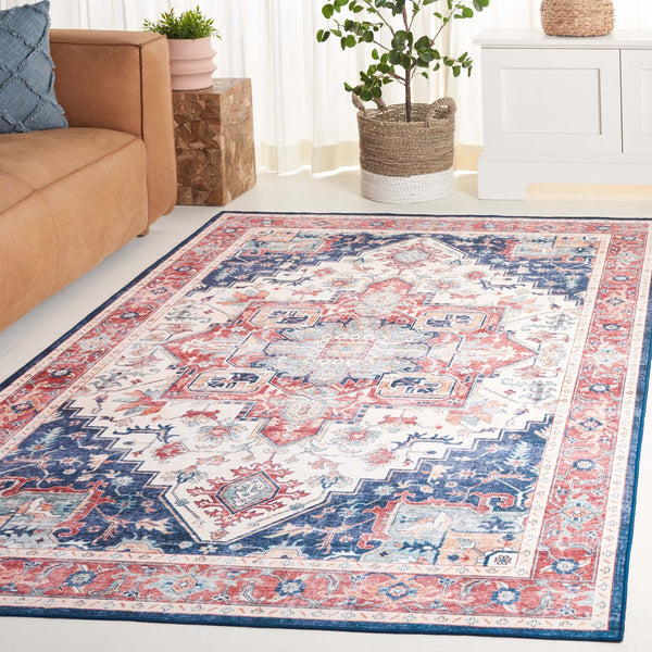 Safavieh Arizona 523 ARZ523 Power Loomed Traditional Rug Rust / Dark Blue ARZ523P-6SQ