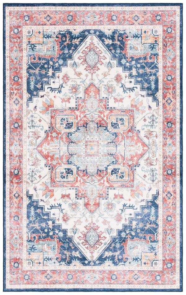 Safavieh Arizona 523 ARZ523 Power Loomed Traditional Rug Rust / Dark Blue ARZ523P-6SQ