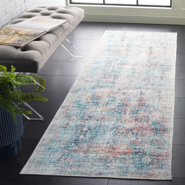 Safavieh Arizona Traditional Style Elegant Area Rug - Luxurious Washable Design With Slip-resistant Quality Blue ,Rust Polyester Arz539m-212