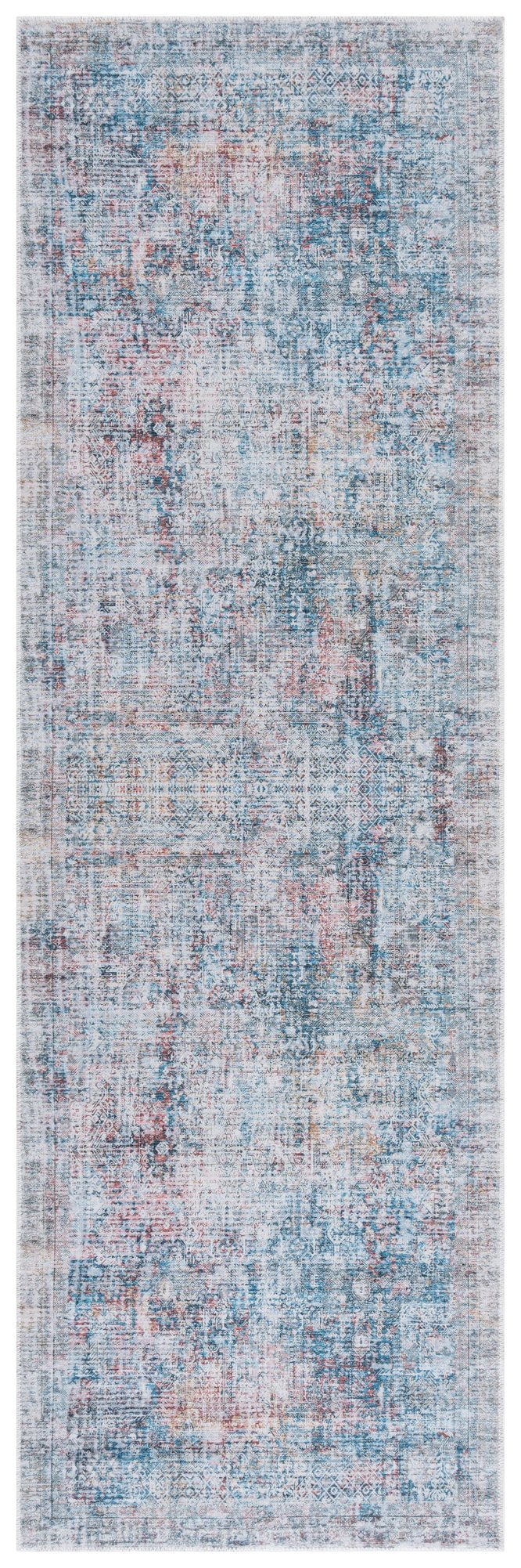 Safavieh Arizona Traditional Style Elegant Area Rug - Luxurious Washable Design With Slip-resistant Quality Blue ,Rust Polyester Arz539m-212