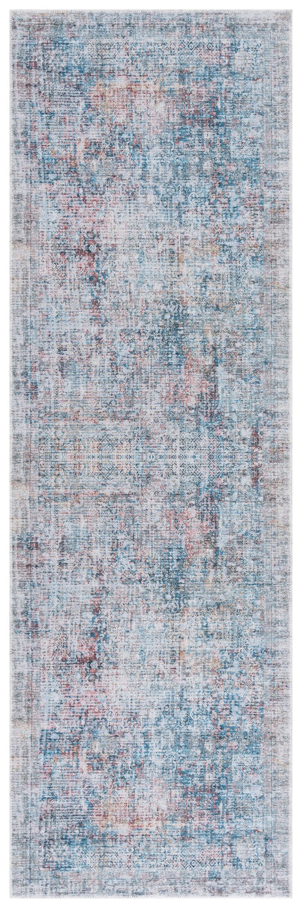Safavieh Arizona Traditional Style Elegant Area Rug - Luxurious Washable Design With Slip-resistant Quality Blue ,Rust Polyester Arz539m-212
