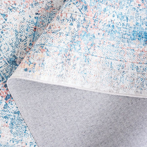 Safavieh Arizona Traditional Style Elegant Area Rug - Luxurious Washable Design With Slip-resistant Quality Blue ,Rust Polyester Arz539m-212