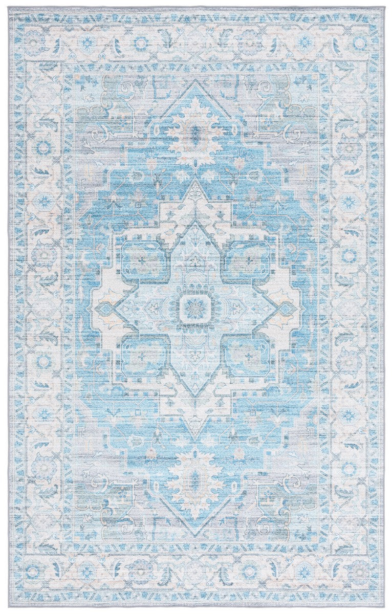 Safavieh Arizona 913 ARZ913 Power Loomed Traditional Rug Grey / Turquoise ARZ913B-9