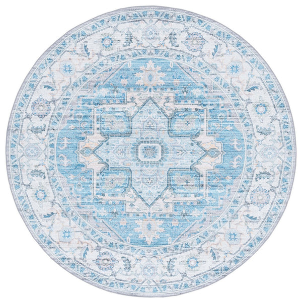 Safavieh Arizona 913 ARZ913 Power Loomed Traditional Rug Grey / Turquoise ARZ913B-9