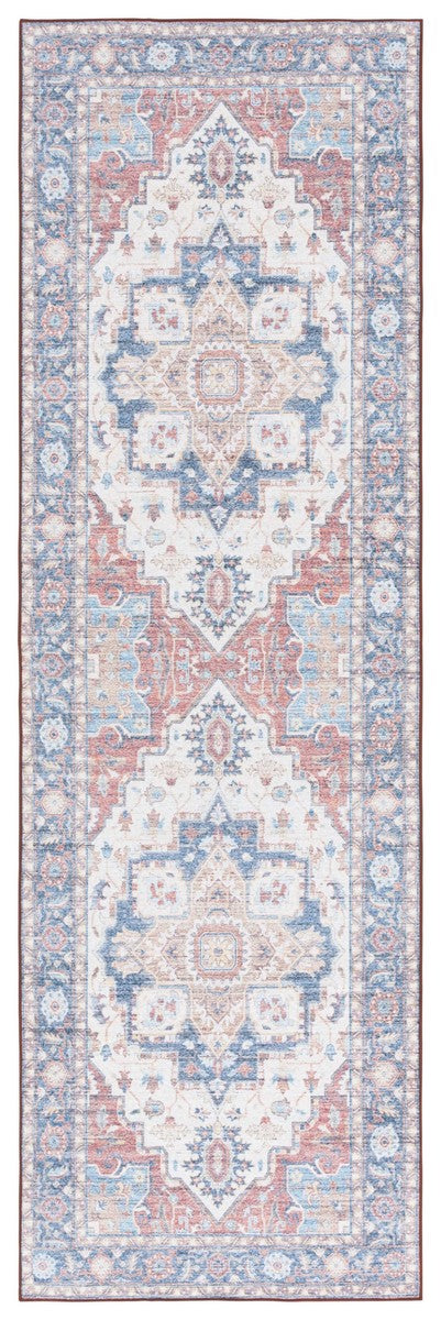 Safavieh Arizona 913 ARZ913 Power Loomed Traditional Rug Rust / Blue ARZ913Q-9