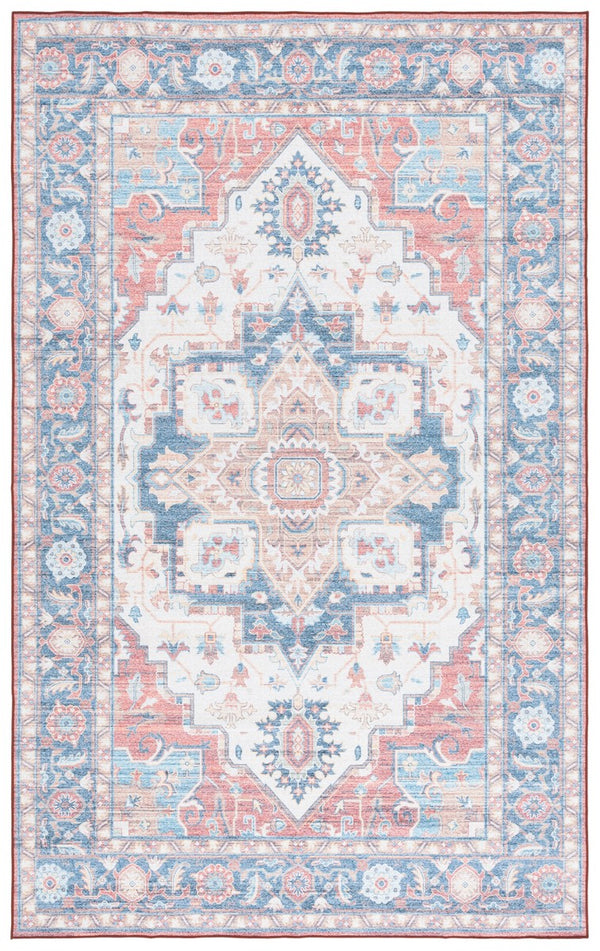 Safavieh Arizona 913 ARZ913 Power Loomed Traditional Rug Rust / Blue ARZ913Q-9
