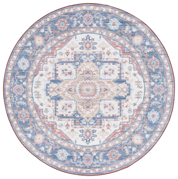 Safavieh Arizona 913 ARZ913 Power Loomed Traditional Rug Rust / Blue ARZ913Q-9