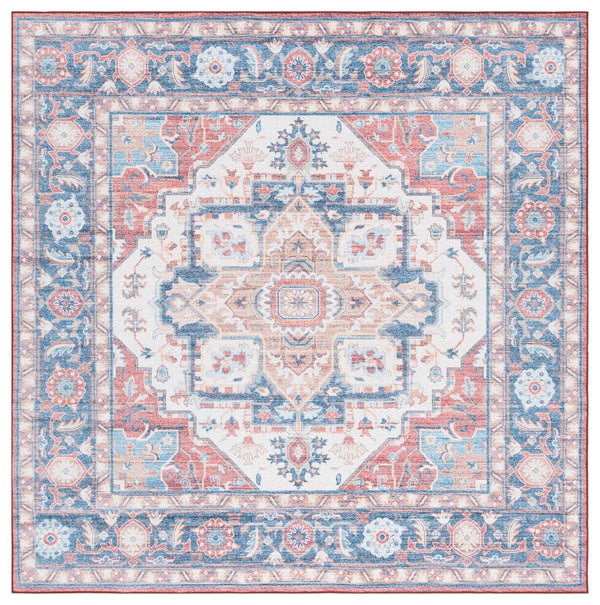 Safavieh Arizona 913 ARZ913 Power Loomed Traditional Rug Rust / Blue ARZ913Q-9