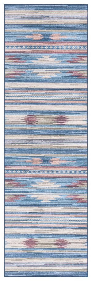 Safavieh Arizona 930 ARZ930 Power Loomed Bohemian Rug Blue / Rust ARZ930M-9