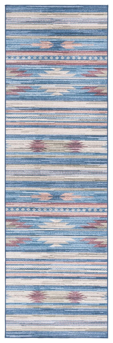 Safavieh Arizona 930 ARZ930 Power Loomed Bohemian Rug Blue / Rust ARZ930M-9