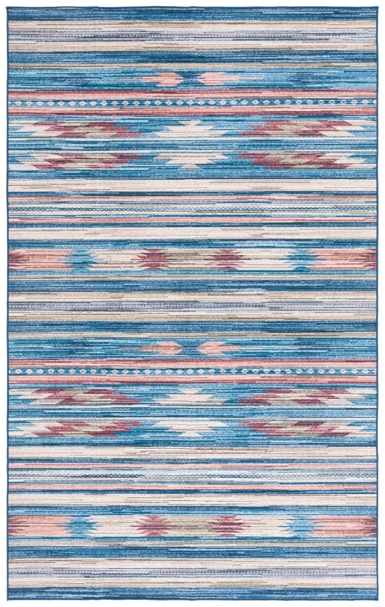 Safavieh Arizona 930 ARZ930 Power Loomed Bohemian Rug Blue / Rust ARZ930M-9