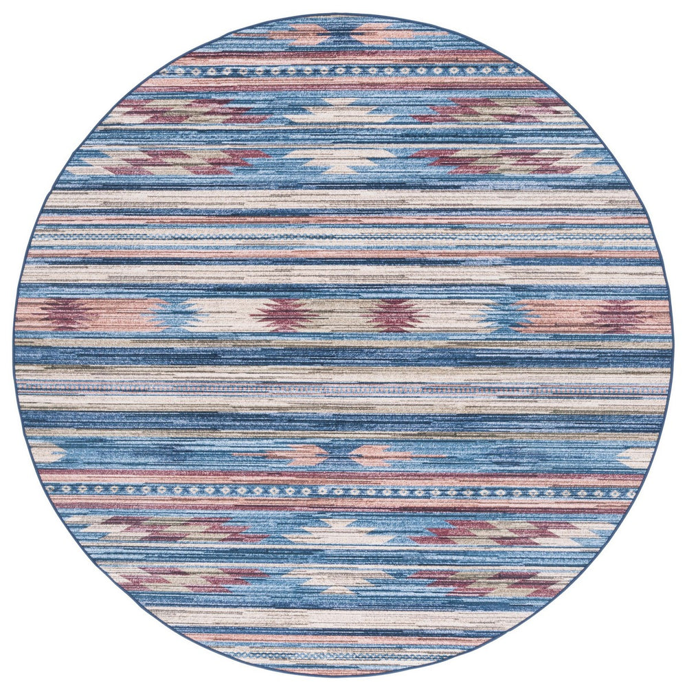 Safavieh Arizona 930 ARZ930 Power Loomed Bohemian Rug Blue / Rust ARZ930M-9