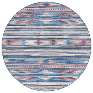Safavieh Arizona 930 ARZ930 Power Loomed Bohemian Rug Blue / Rust ARZ930M-9