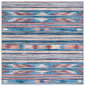 Safavieh Arizona 930 ARZ930 Power Loomed Bohemian Rug Blue / Rust ARZ930M-9